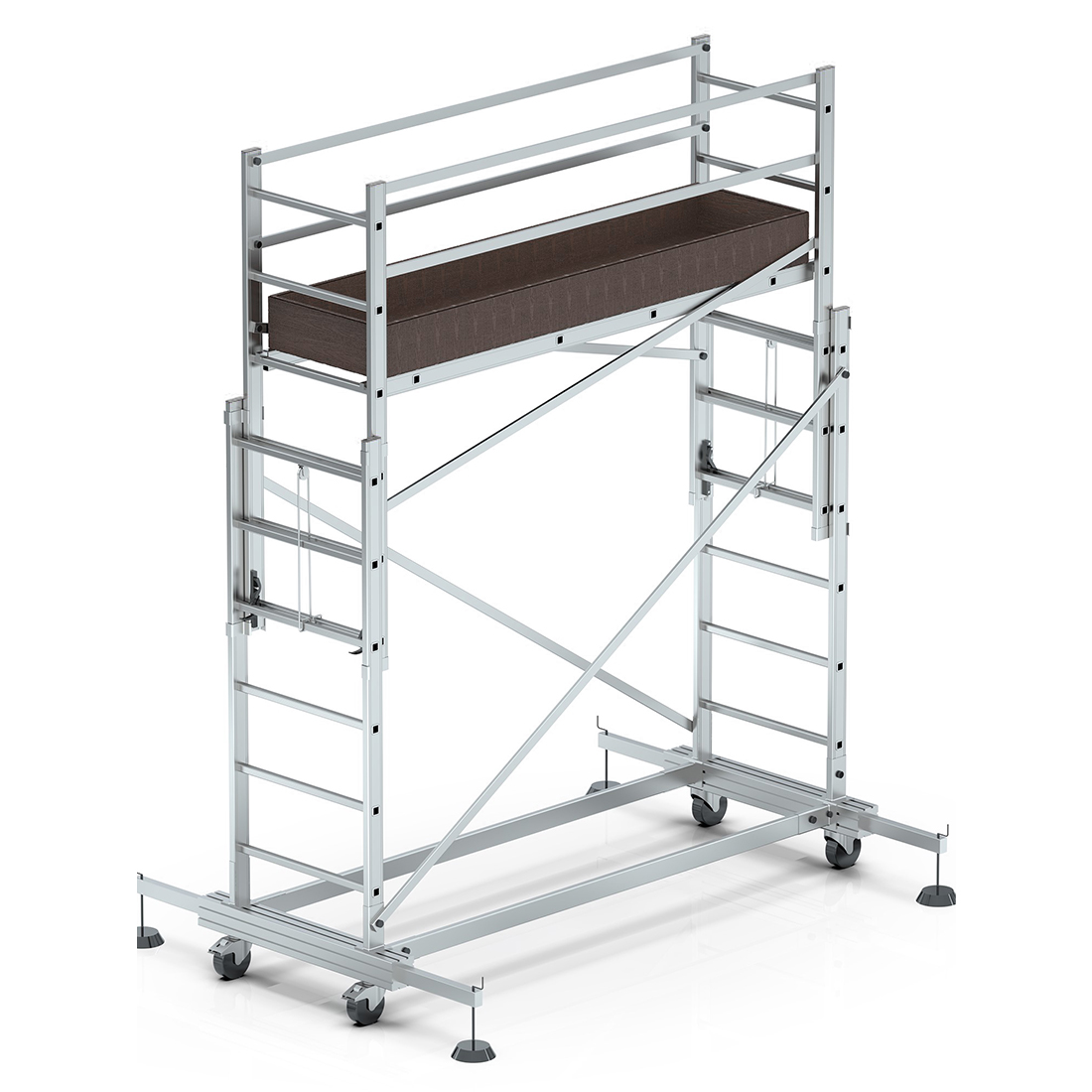 2x2 4 Metre Alüminyum Teleskopik İskele Merdiven