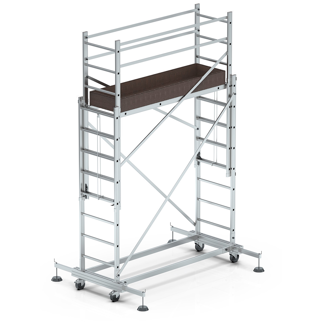 2x2,5 5 Metre Alüminyum Teleskopik İskele Merdiven