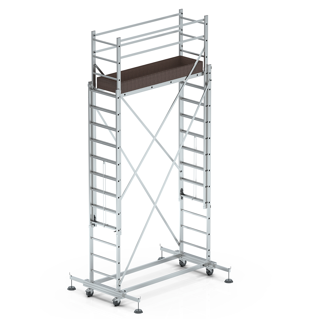 2x3,5 7 Metre Alüminyum Teleskopik İskele Merdiven