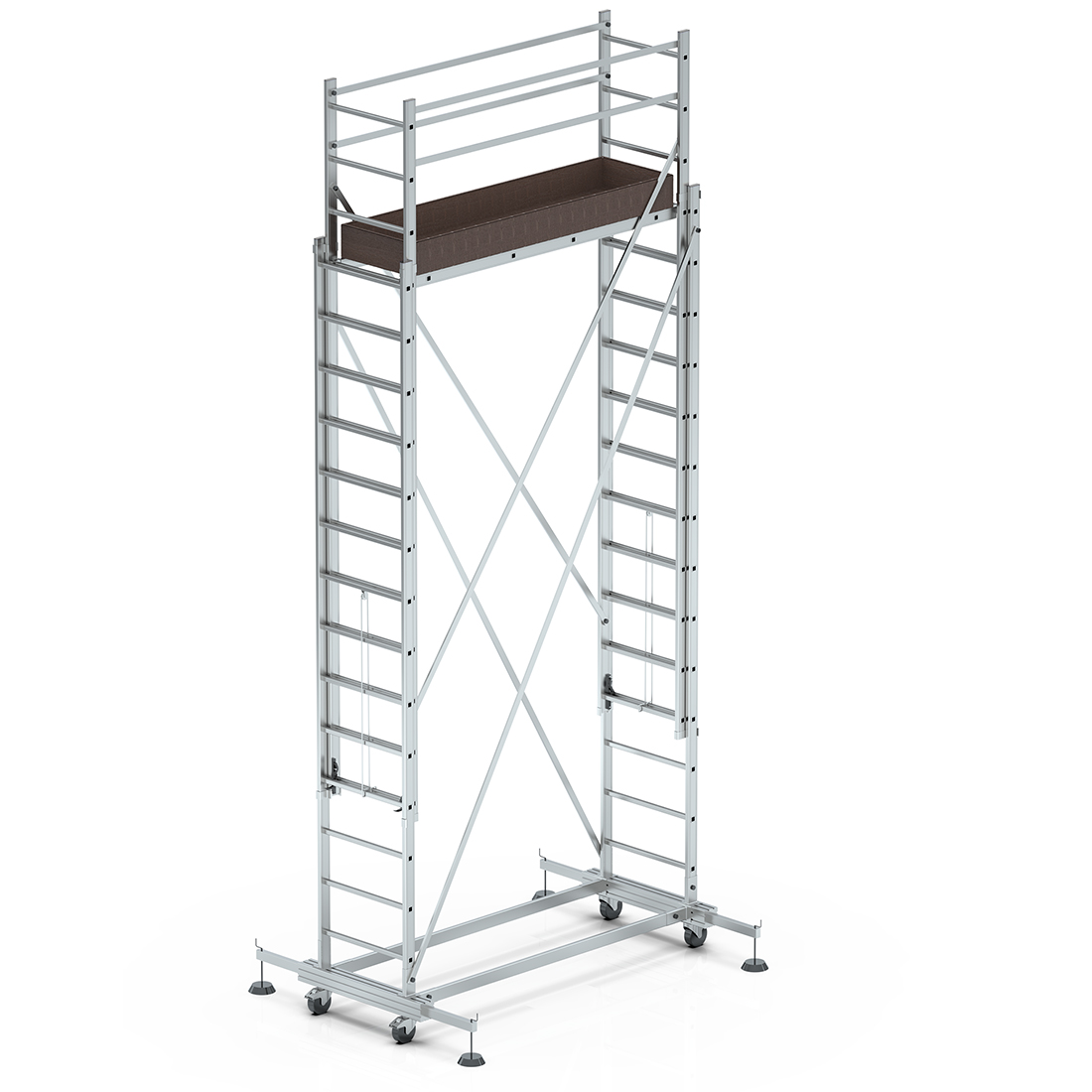 2x4 8 Metre Alüminyum Teleskopik İskele Merdiven