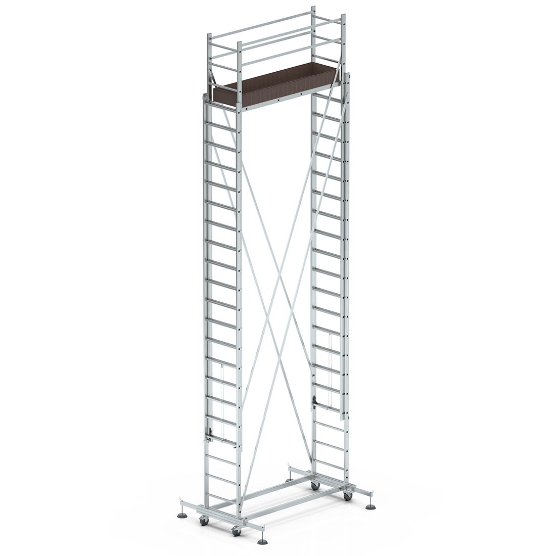 2x5 10 Metre Alüminyum Teleskopik İskele Merdiven