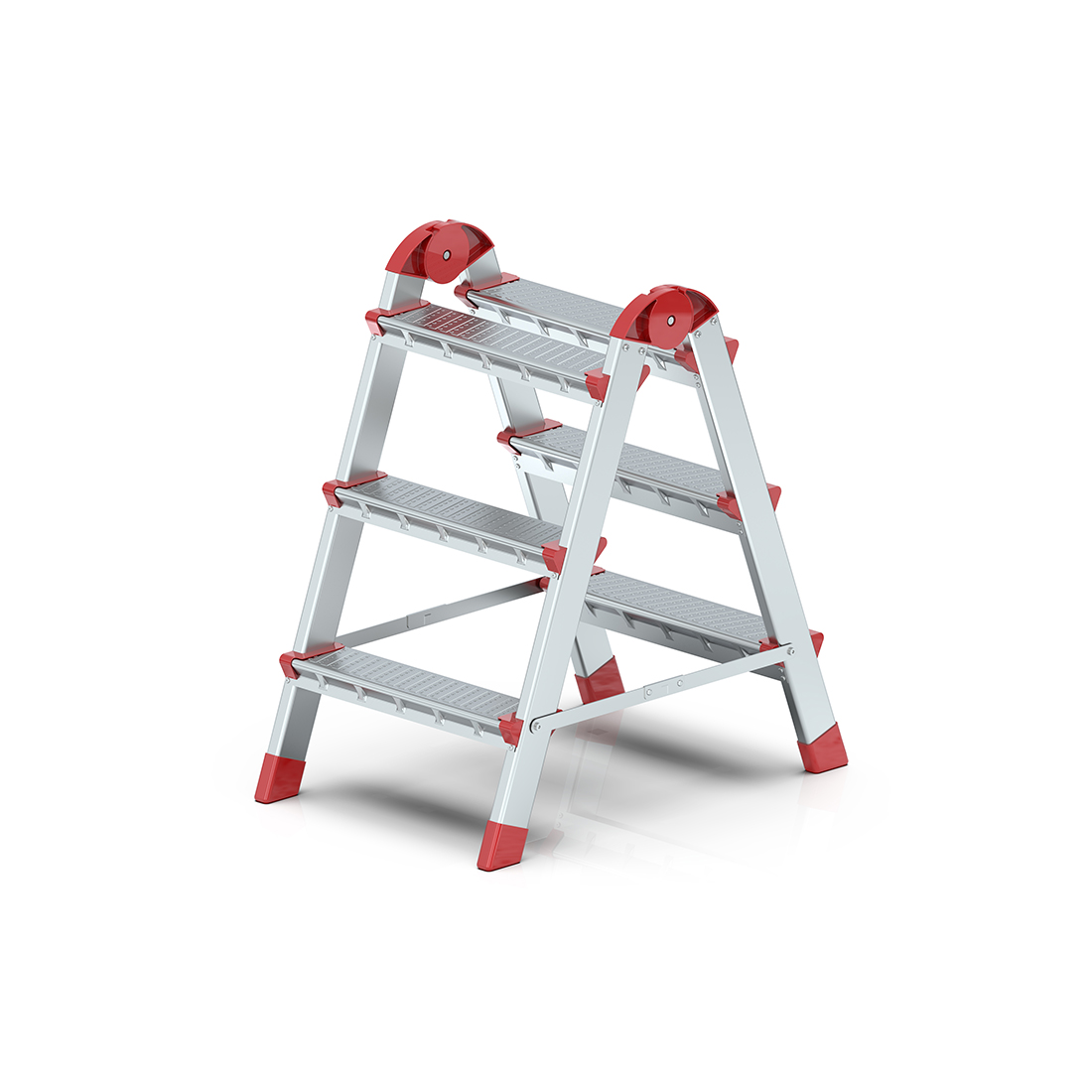 3+3 Çift Taraflı Metal Merdiven