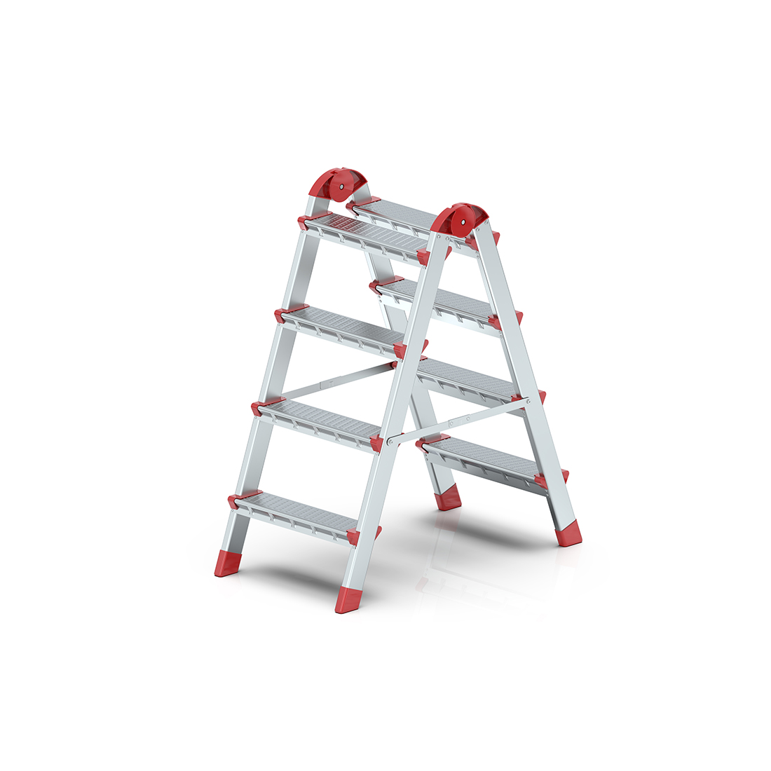4+4 Çift Taraflı Metal Merdiven