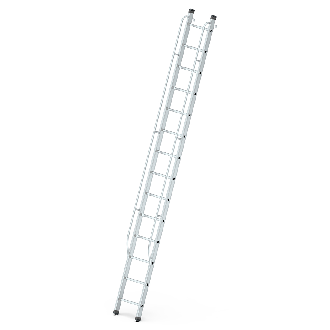 4 Metre Tek Parça Korkuluklu Kancalı Alüminyum Merdiven